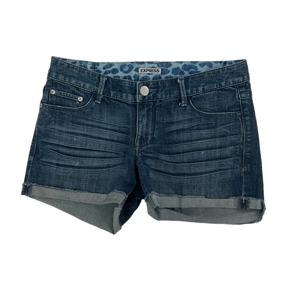 Express Cuffed Hem Jean Shorts Size 6 Women’s - Picture 1 of 5